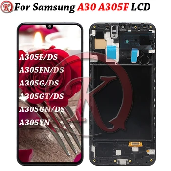 Дисплей За Samsung GALAXY A30 LCD дисплей със сензорен екран в рамка, Дигитайзер, A305/DS A305FN A305G A305GN A305YN, LCD дисплей с клетка TFT
