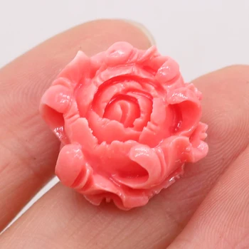 Естествен камък Корал, романтична розова роза венчелистче, форма чрез дупки, мъниста, изолирующие мъниста, изработка на гривни, колиета, бижута 10 бр.