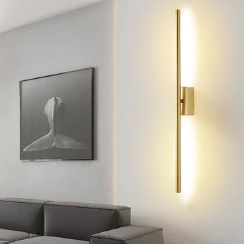 Закрит проста линейна тръба на led стена лампа up down background wall light златното led Монтиране на стенни лампи за Вътрешно Осветление Home decora