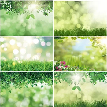 Зелена Пролетна Трева, Цветя, на дървета, Лесно боке, детски портрет фонове, Индивидуални фотографски фонове за подпори фото студио
