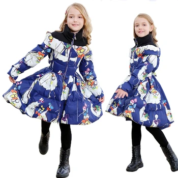 Зимно палто за момичета, нова модерно детско яке за момичета, топло памучен парк, детска дълго яке, дрехи за момичета, 6, 8, 10, 12 години