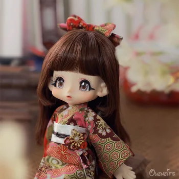 Кукла BJD 1/6 Kinoko Чудесен стил на японски кимона за полагане на Кукла с сферични панти Подарък кукла-изненада
