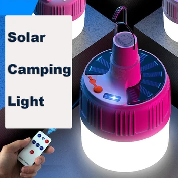 Лампа за аварийно зареждане на слънчева батерия, Преносимо, Фенер led Лампа за къмпинг, градинска лампа за палатка в слънчева батерия, за туризъм, барбекю, риболов