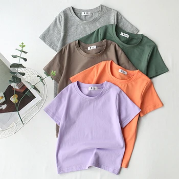 Летни дрехи за малките момичета и момчета, риза за малки момичета и момчета, памучен тениска ярки цветове с къси ръкави, детска тениска от 2 до 8 години