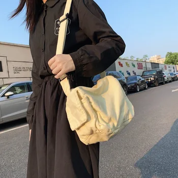 Литературна холщовая чанта, лесна чанта за пътуване до работа с наклон на едно рамо, ins, ежедневни работни дрехи с голям капацитет, вятърна чантата на пощальона, женствена чанта