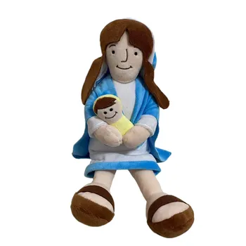 Мека кукла Исус за деца, момчета и момичета, класическа Дева Мария, держащая на бебето Исус, плюшен религиозна играчка 