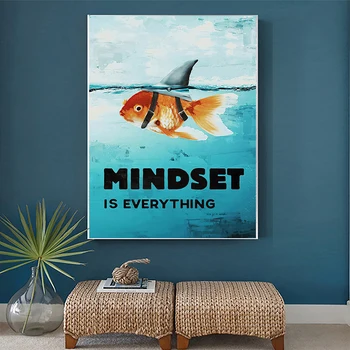 Мислене аксесоари за дома-това е всичко, Снимки на Акули и риби, мотивационен плакат в скандинавски стил за дневната, монтиране на изкуството, платно, боядисване с принтом