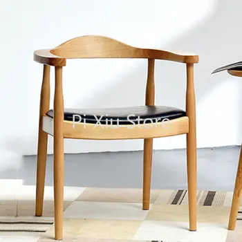 Мобилни трапезни столове в скандинавски стил, Дърво, Модерен Лукс, Ергономичен стол за кухня Relax, Подлакътник за хола, Мебели за дома Hogar