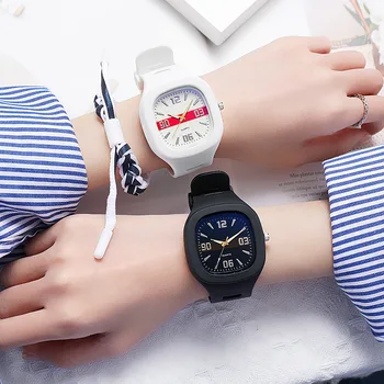 Модерни дневни ръчен часовник с квадратен циферблат кварцов и цифрово каишка, модерни водоустойчиви часовници за жени, часовници