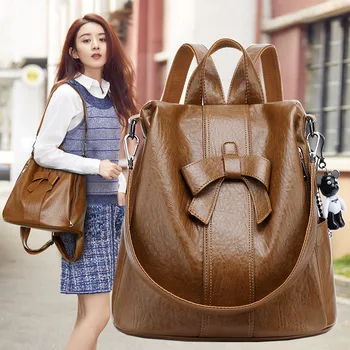 Модерни раници, дамски многофункционални красиви чанти с лък, преносима чанта на едно рамо, изкуствена чанта, водоустойчив, от крадец