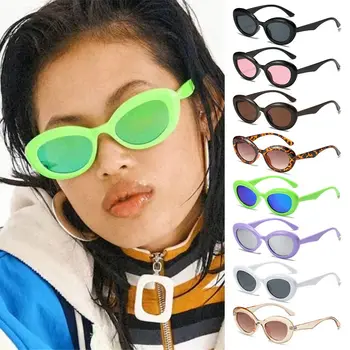 Модни Овални слънчеви очила в ретро стил, красочныепанк, слънчеви очила за шофиране на мотоциклет, очила с UV400, слънчеви очила на открито