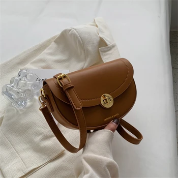 Модни проста кожена чанта през рамо за жени 2023, однотонная чанта-месинджър, женски малки пътни чанти и портмонета, чанта