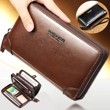 Мъжки многофункционална бизнес чанта-портфейл от мека кожа