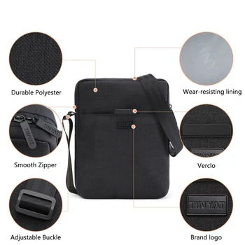 Мъжки чанти, лека холщовая чанта през рамо за 7,9-инчов Ipad, ежедневни чанти през рамо, водоустойчив бизнес чанта през рамо за мъже 0,13 кг