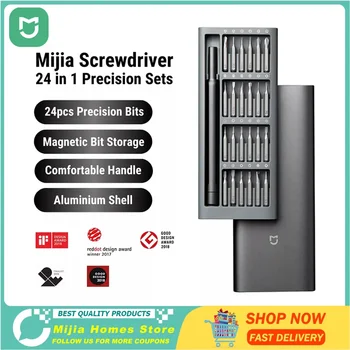 Набор от отвертки за ежедневна употреба Mijia 24 прецизен магнитни бита Alluminum Box Набор от отвертки САМ за ремонти