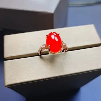 наистина натурално пръстен с инкрустиран от ледената сердолика, инкрустированное пръстен, пръстен, проба 925, никел, дамско бижу пръстен от нефрит, бижута