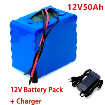 Нов Преносим Литиево-йонна батерия 3S12P 12V 50Ah 50000mAh, За led лампи за Резервно захранване и т.н. + Зарядно устройство 12,6 v 3A