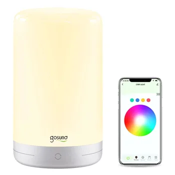 Нова умна лампа Gosund, настолна лампа за спални, управление на приложението, цветни промяна led лампа на прикроватной нощното шкафче, RGB + Топъл Алекса