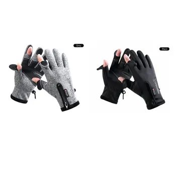 НОВИ велосипедни ръкавици за риболов, зимни ръкавици за риболов с откидывающимися 2 пръста, водоустойчив, ветроупорен