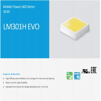Оригинален Samsung LM301H EVO LED 3000K 5000K 3V 0.5 W Ra80 3030 с висока светлоотдаване/ЛПС