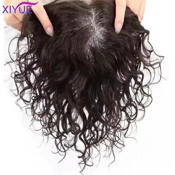 Перука XIYUE, горната част на главата, вълна къдрава коса, 3-7 разрезных шевове, издигане шев, подплата за къдрава горната част на косата, прикрывающая бели коси
