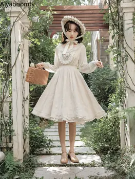 Пролет-есен женствена рокля на принцеса в стил Лолита 