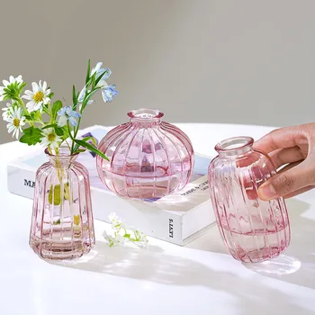 Прост Стил, творчески мини-гидропонная стъклена Ваза, Зелено растение, Свежи Цветя, Декорация на работния плот, минималистичные цветни декорации за ваз
