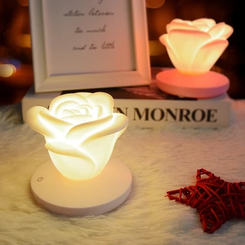 Розово Дизайн led нощна светлина Творчески USB малка странична лампа, Подарък за зареждане Защита на очите Подарък за рождения Ден На Атмосферни лампа Декор на стая