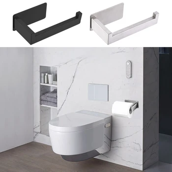 Самозалепващи държачи за тоалетна хартия от неръждаема стомана, диспенсер за ролята на цигарена хартия за кухня, аксесоари за съхранение на хартия в банята