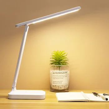 Светодиодна настолна лампа 3 на цвят, с регулируема яркост, Тъчпад Сгъваема настолна лампа, Нощно шкафче за четене, за Защита на очите, лека нощ с USB зареждане