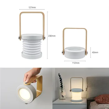 Сгъваема USB Акумулаторна настолна лампа, лампа за къмпинг, Сгъваема led лампа за прикроватной нощни шкафчета, нощни лампи за четене, нощна светлина за дома