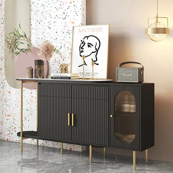 Сервант по поръчка, модерен минималистичен чай шкаф, стенен шкаф за всекидневната, луксозно домашна кухненски мебели