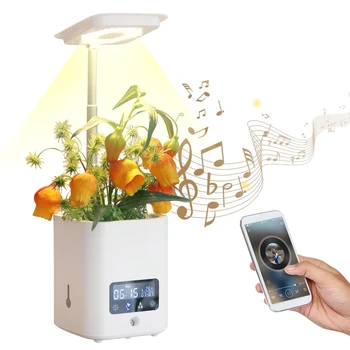 Система за хидропонно отглеждане в градина за отглеждане на билки в закрито led подсветка, Умна градински сеялка за домашна кухня с автоматичен таймер