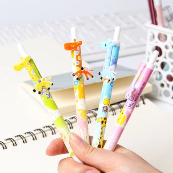 Сладки химикалки с анимационни герои, пластмасови Кавайные корейски канцеларски материали, необичайна дръжка с жирафа, ученически пособия, подаръци