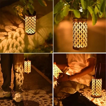 Слънчеви градински фенери Лампи на открито на слънчевата енергия Водоустойчив декоративен фенер художествена лампа Балкон Допълват празничната атмосфера Лампа