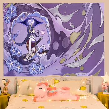 Стенен гоблен, Абстрактно украса за дома Genshin Impact Art, тъканни таблата, Кавайная естетика, класика за стая