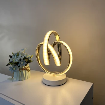 Творческа спирала светодиодна настолна лампа, модерна всекидневна, малка странична масичка за спални, декоративно осветление, лампи за четене за украса на помещенията