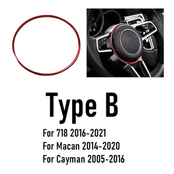 Украса на Кормилното колело, пръстен, стикер за полагане на Porsche Cayenne Macan Panamera 718 911, Аксесоари Тип B