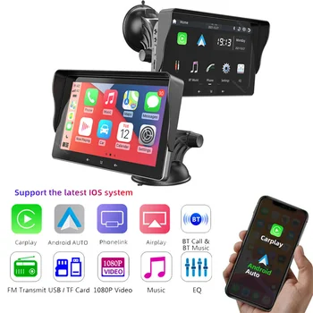 Универсален 7-инчов Авто Радио, Мултимедиен Плейър, Безжичен Carplay И Безжичен Android Auto Touch Screen, За Автомобил Nissan Toyota