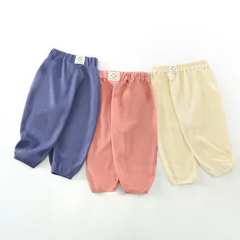 Универсални прости ежедневни панталони, детски зреещи нов стил с еластичен ластик на талията за момчета И момичета, летни обикновена панталони от комари 
