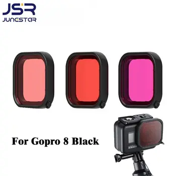 Филтър за гмуркане за Gopro 8, черен, водоустойчив корпус, филтри за гмуркане, червено, розово, за Go Pro Hero 8, черен, нови аксесоари