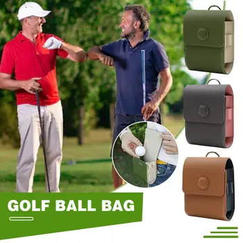Чанта за топка за голф, Далекомер, Магнитен калъф, Инструмент, устойчив на удари Водоустойчив Диастиметр, Кожен калъф, преносима поясная чанта за съхранение на голф