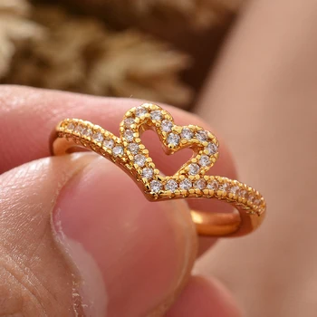 Эфиопское пръстен златист цвят от Дубай, Годежни пръстени за жени, мъже, Еритрея, Африка, Модерен пръстен със сърце, бижута подарък на Близък Изток