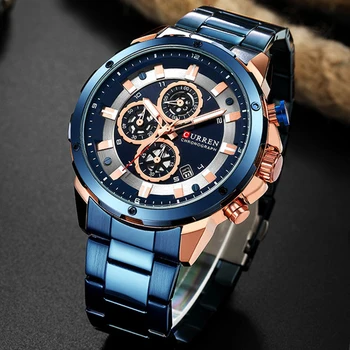 CURREN 8323 най-Спортни часовници с хронограф, за мъже, бизнес ежедневни ръчен часовник с календар, кварцов мъжки часовник, мъжки часовници Relojes