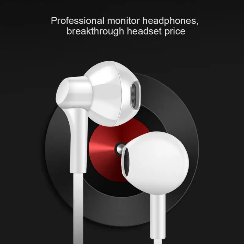 MP3 Мониторные слушалки 3.5 мм слушалки с Кабел-втулки със силен бас Универсални слушалки за мрежата за излъчване на караоке на живо
