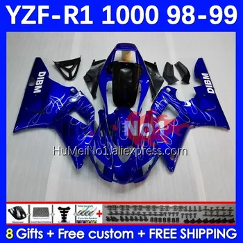 Корпус за YAMAHA YZF R 1 1000 CC 1000CC 98-99 156No.8 YZF R1 YZF1000 Silver flames YZFR1 98 99 YZF-1000 YZF-R1 1998 1999 Обтекател