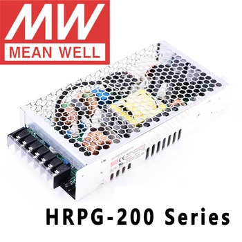 Оригиналната серия Mean Well HRPG-200 dc 5 В 12 В 24 В 36-48 В meanwell 200 W с един изход с Функция за Превключване на Захранването на ПФК